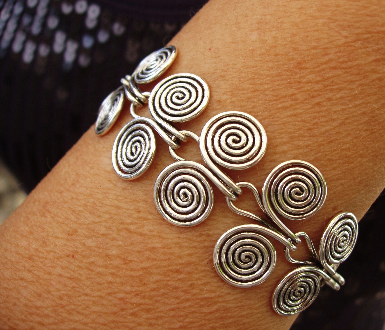 Wire Bracelet - Etruscan swirls