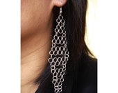 Wire Earrings - Silver Serpentine Waves