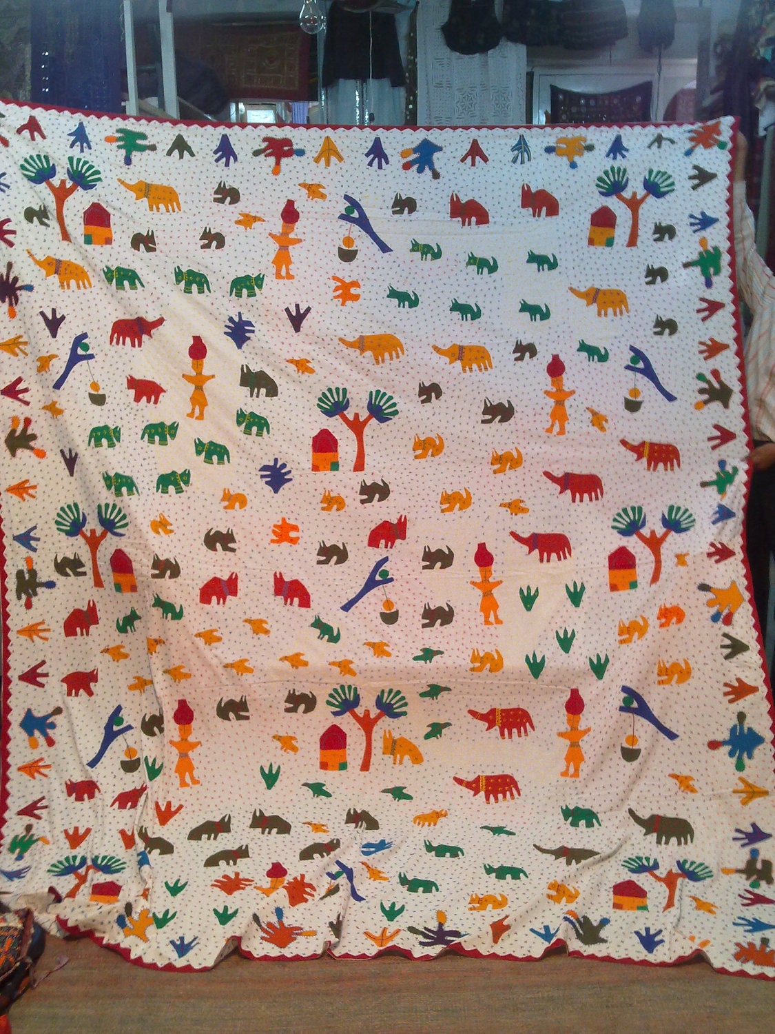 applique kids handmade color full bed cover by jaisalmerhandloom