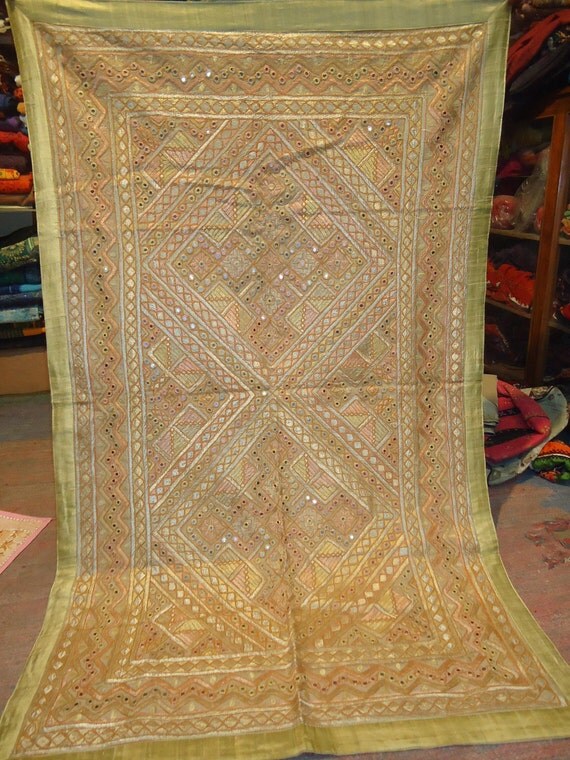 mirror work hand made wall hanging made on a by jaisalmerhandloom