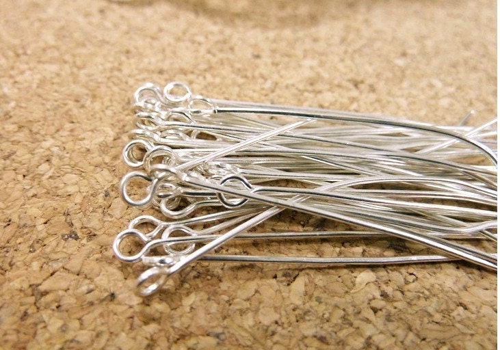 100ps  44mm Silver White Color  Pin Findings