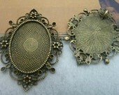 10 pcs 30X40mm Antique Bronze  Cameo Cabochon Base Setting Tray Blanks Pendants Charm Pendant C2215-1