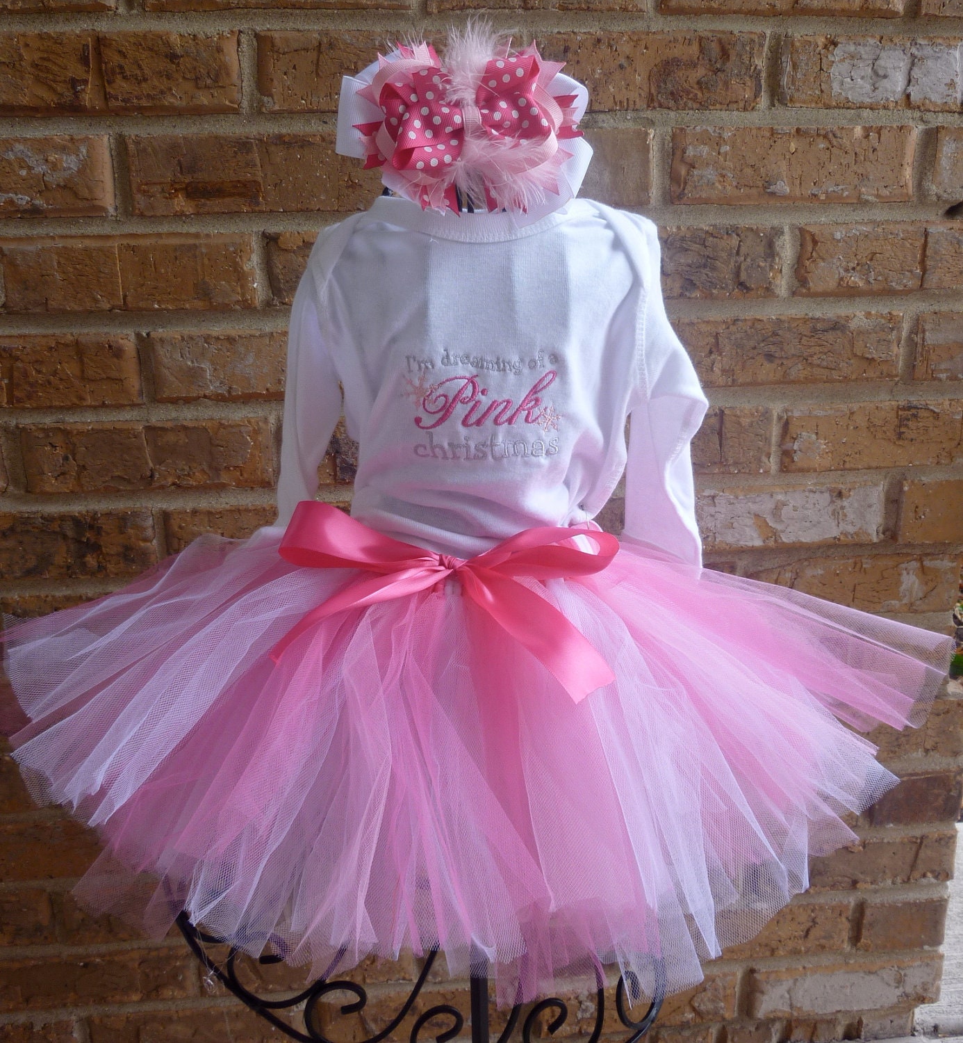 Pink Christmas Tutu Outfit 3-piece