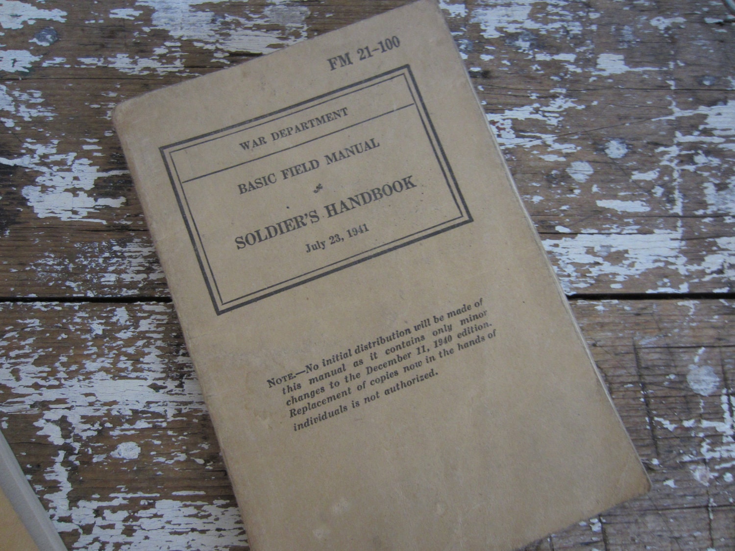 WWII Military Militaria "Basic Field Manual...Soldier's Handbook" 1941