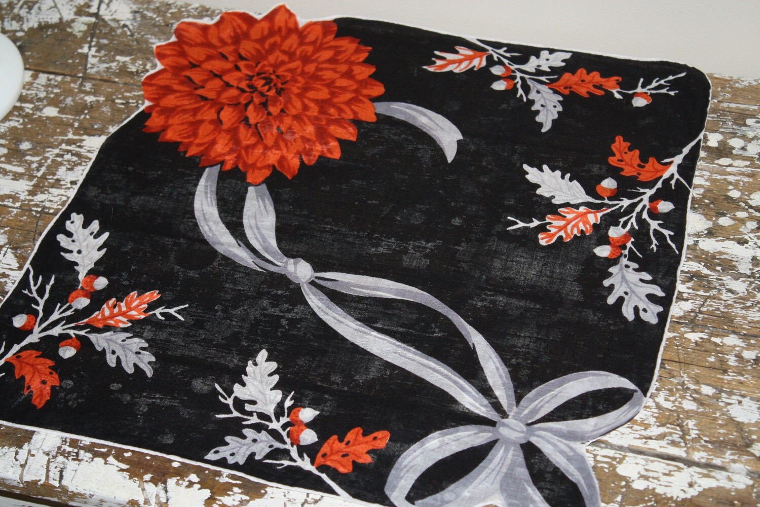 Handkerchief Autumn Hand Rolled Hanky
