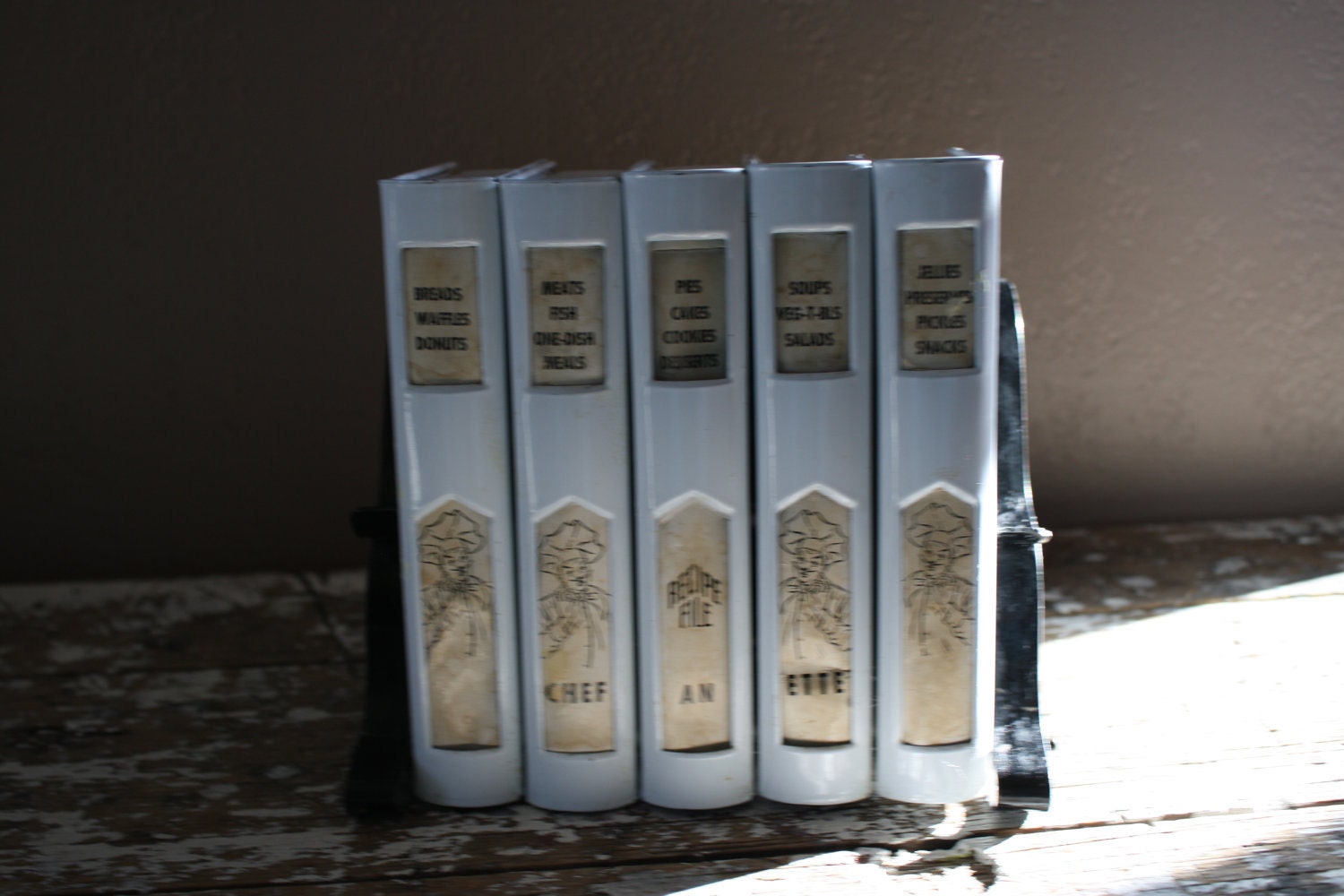 Recipe Box Vintage Recipe Card Holder Metal Chef An Ette