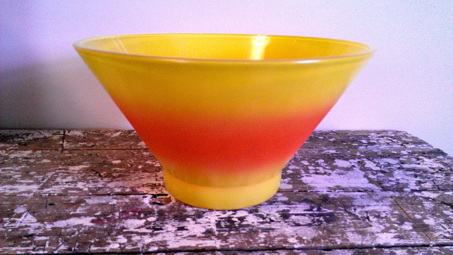 Vintage Blendo Bowl Glass Bowl Orange and Yellow Vintage Glass