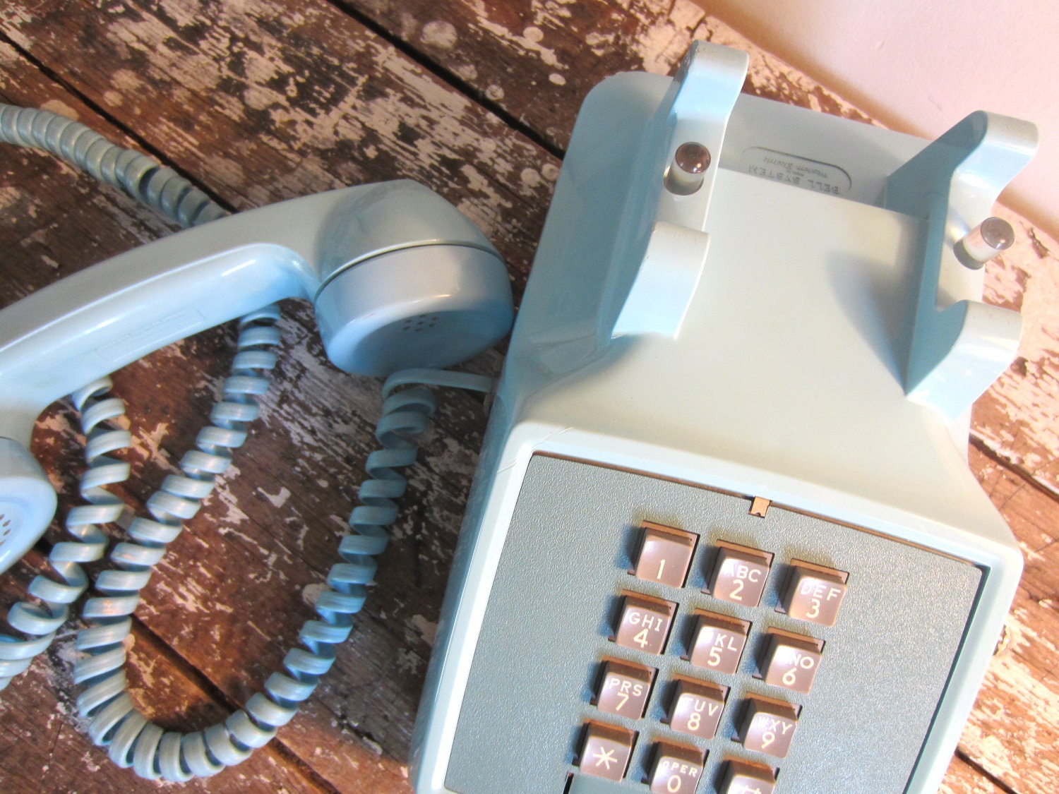 Vintage Phone Turquoise Western Electric Push Botton Phone