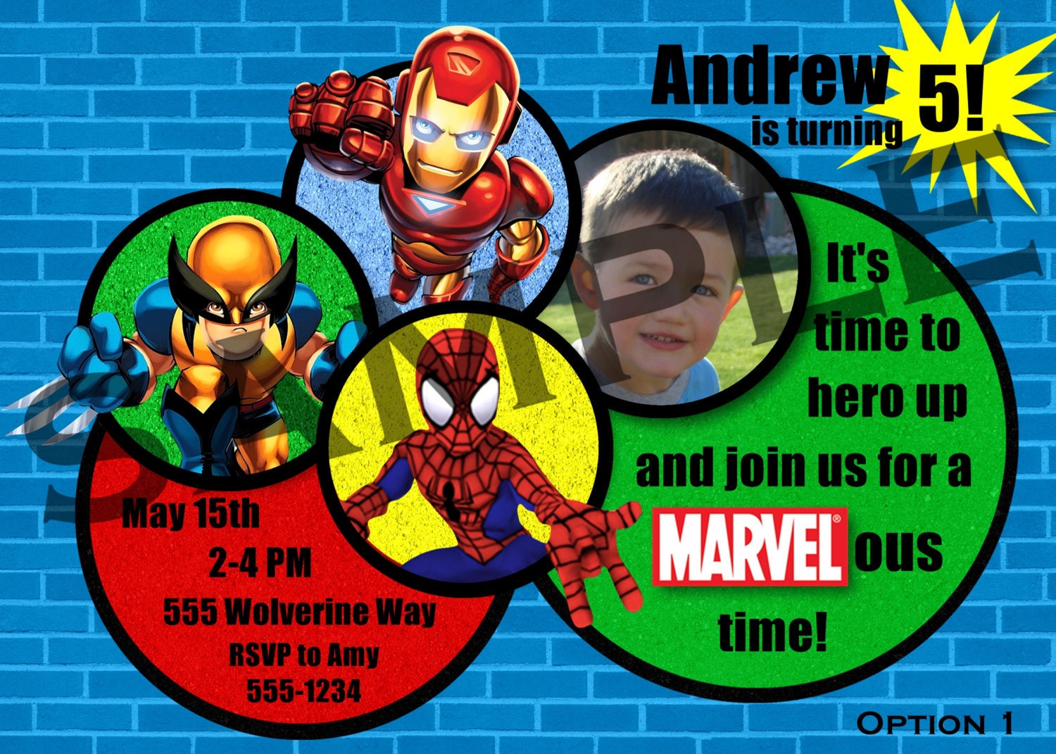 Superhero Squad Birthday Invitations 5 Options Available - Digital File