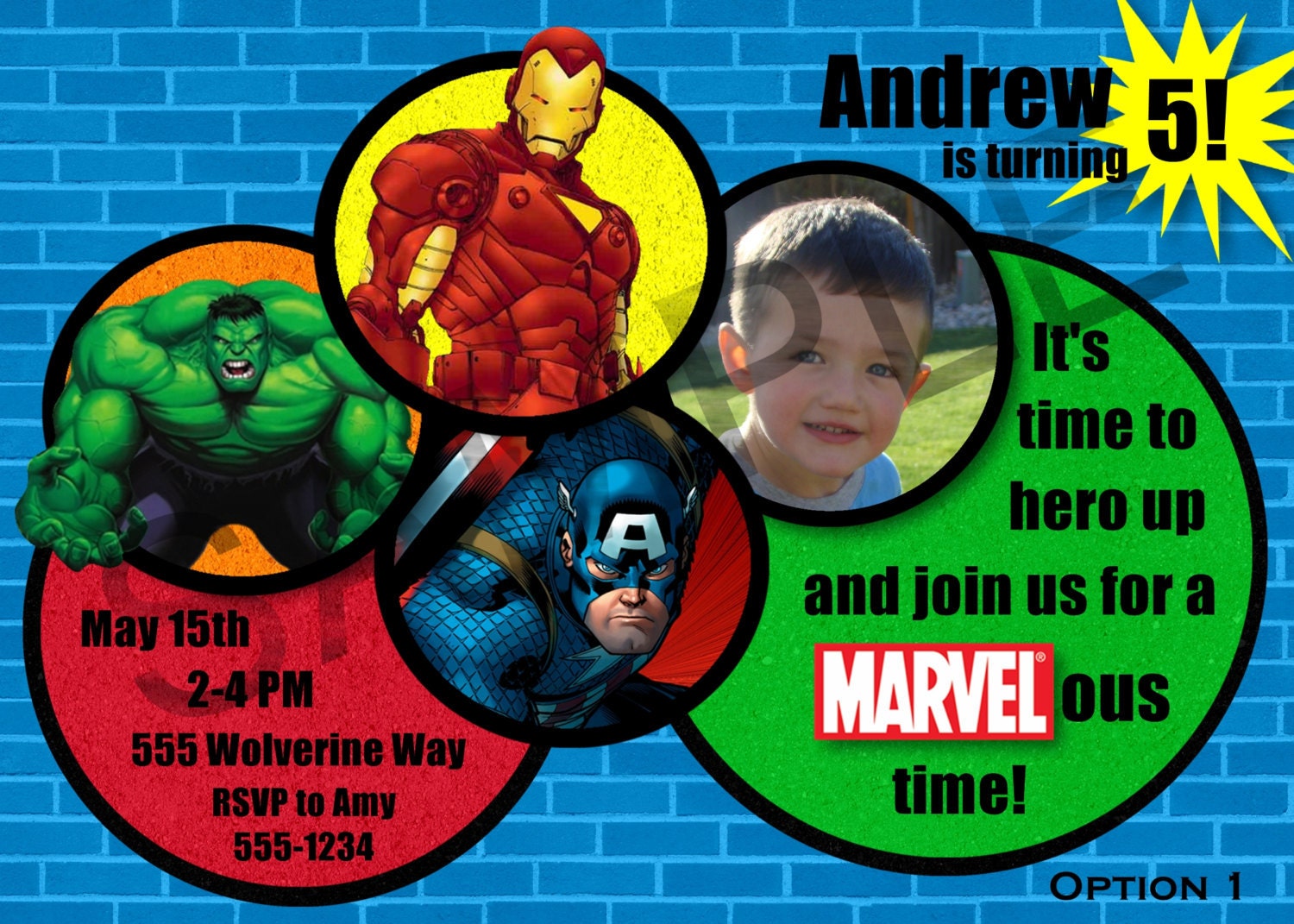 Marvel Avengers Birthday Party Invitation - Digital File