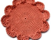 Hand-made Orange Rose Coaster, a set of 2