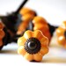 Vintage Cabinet Knobs - Miniature Orange Ceramic Knobs - Pumpkin Set of 6