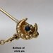 Vintage Stick Pin / Brooch Crescent Moon with Chain - Ornate and full of Tiny Gemstones - Signed ART