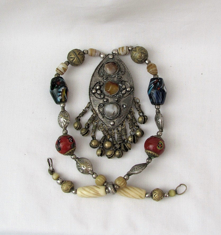 Vintage Ornate Belly Dancer Necklace - Handmade - 1970s - UNIQUE