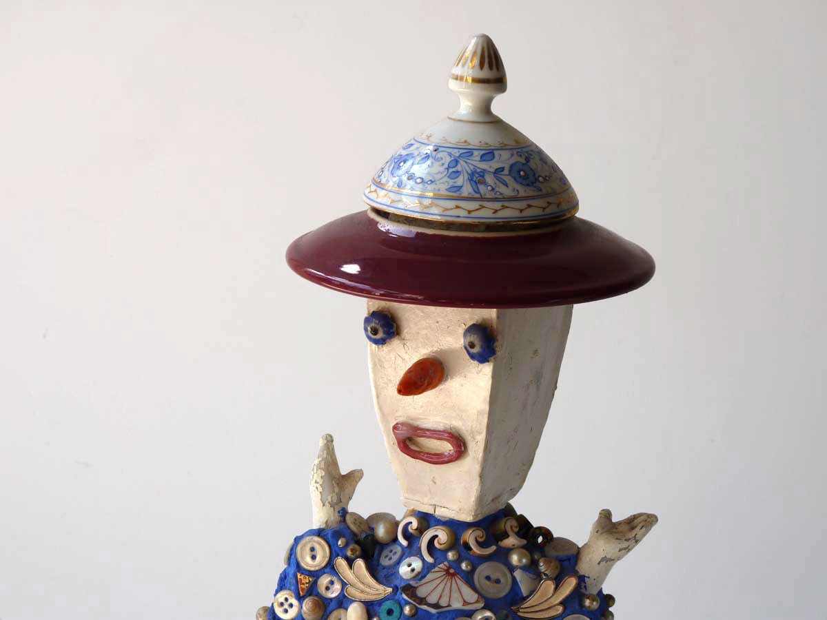 Magician Mixed Media Mosaic Sculpture