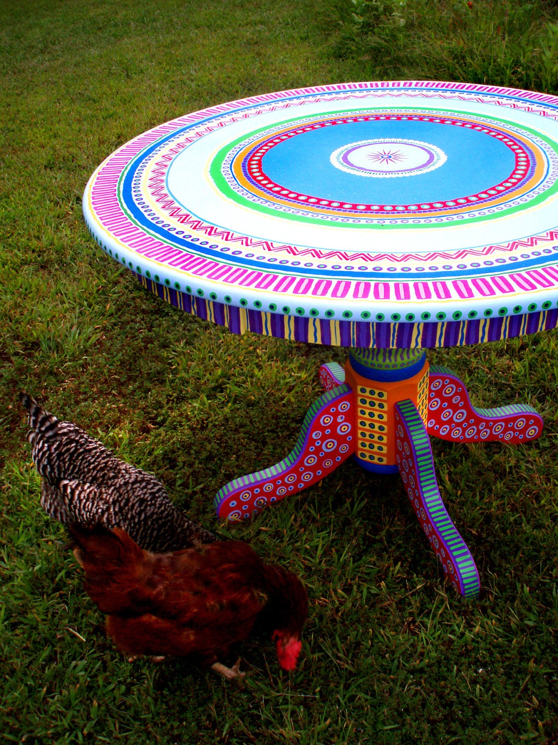 Colorful Kitchen Table- Hand Painted Made to Order