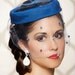 Royal Blue, Cobalt Blue Bridal Cocktail Hat, Light Blue Polka Dot Birdcage Veil, Vintage Wedding Pillbox Hat - One of a Kind - VALERIE
