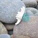 Starfish Ring lovely White Starfish on Aqua Filigree Ring