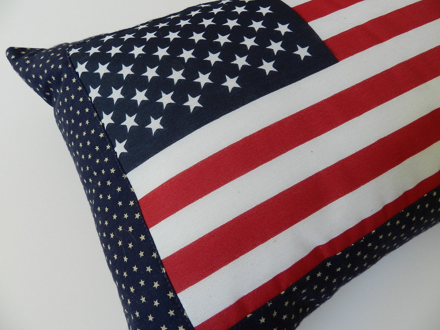 Handmade American Flag Old Glory 4th of July Pillow Home Decor Cotton and Canvas Material