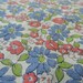 Pretty Vintage periwinkle blue ivory pink and green floral cotton feedsack fabric
