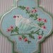 Tilda Winterbird Collection Blue Oriental Bird Embroidered Applique
