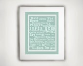 Nursery Art - Typography - Advice Print-Boy-11x14