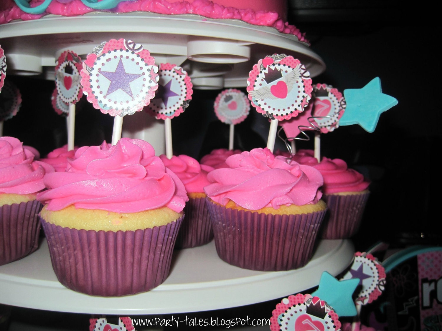 Rock Star Party circles Cupcake toppers Favors tags DIY Rocker Birthday Girl Printable Digital File PartyTales Il_570xn