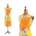 Vintage 1960's Orange Sunrise Resort Cotton Party Sun Dress L