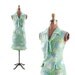 Vintage 1960's Floral Shimmer Sailor Tie Mini Mod Shift Dress S