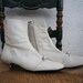 Vintage White Leather Booties