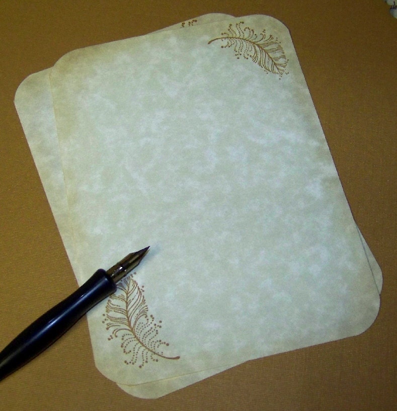 Classic Feather Design Stationery Set of 30 - Very Vintage - Letter Writing - Keepsake