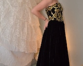 Vintage Jessica McClintock Sequin Velvet Party Dress - M