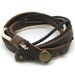 Brown Leather Bracelet Rope Bracelet Cuff With Metal Woven Snapper Adjustable B018