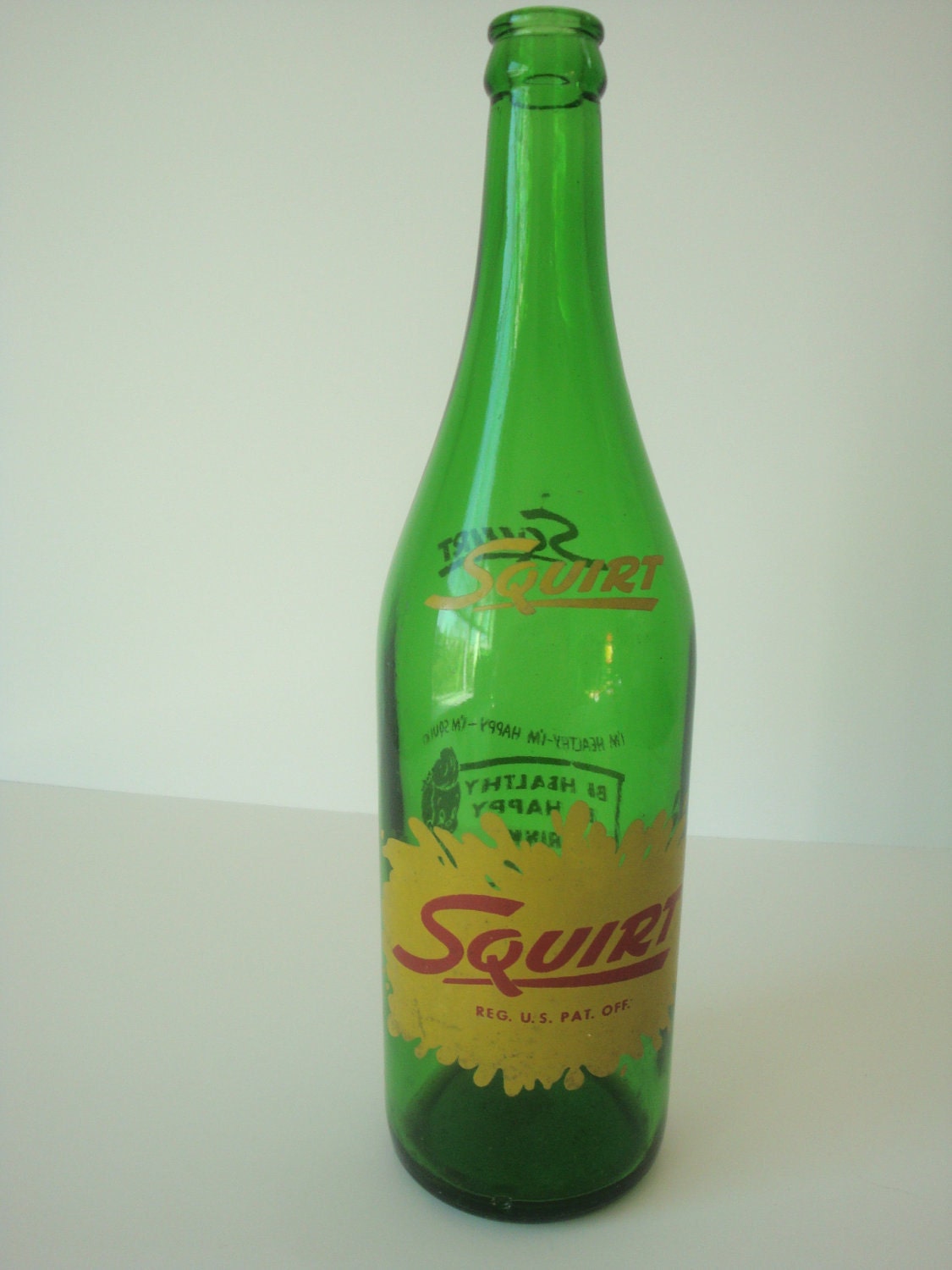 1951 Vintage Squirt Glass Soda Bottle