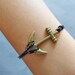 bangle anchor bracelet leather bracelet women bracelet girl bracelet made of antique bronze anchor and leather SH-0355