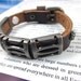 bangle bracelet men bracelet women bracelet punk bracelet rock bracelet Leather Bracelet Cuff made of black leather metal SH-0458