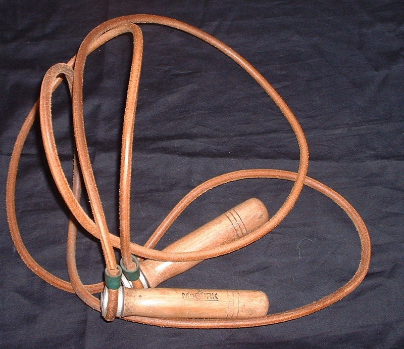 vintage boxers leather skipping rope by mcgurk
