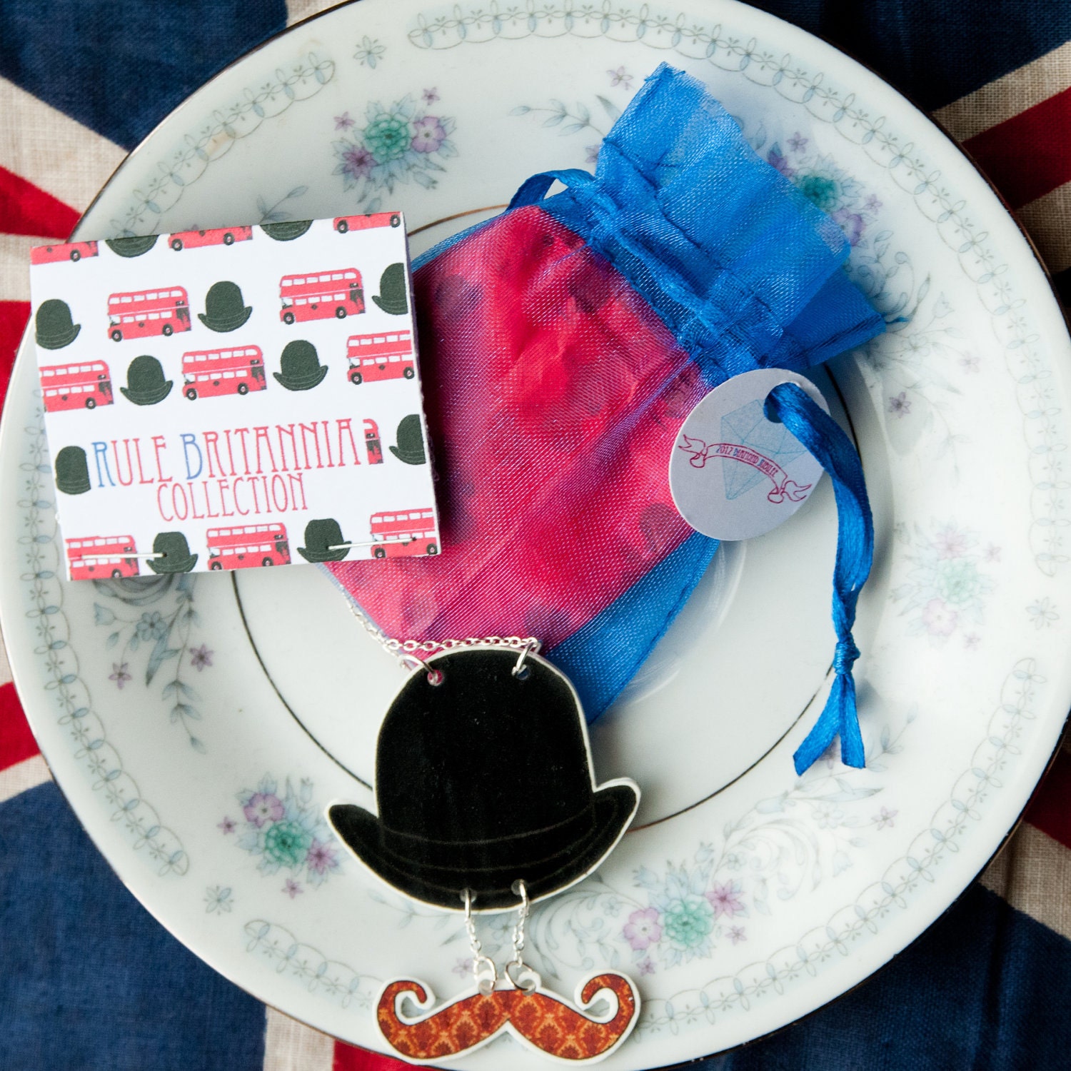 Bowler hat and Moustache necklace