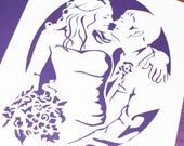 Custom Wedding Silhouette, Anniversary Silhouette