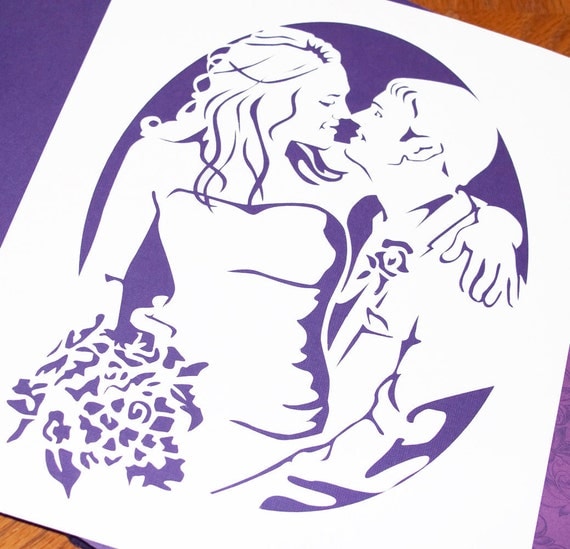 Custom Wedding Silhouette, Anniversary Silhouette