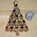 Vintage Rhinestone Christmas Tree Pin 1960's Jewelry 2294
