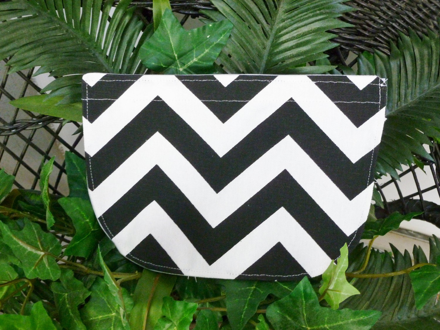 Chevron pattern, girl, baby bib, gift, black & white