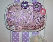 Bow Holder/Custom Bow Holder/ Ribbon Bow Holder//Personalized Baby/Girl/Child Name Purple Wishes & Pink Whispers Boutique Bow Holder