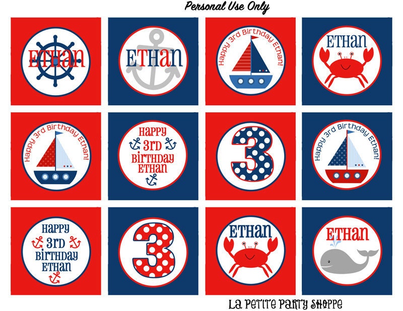 Printable Nautical Cupcake Toppers-DIY Print Your Own Il_570xn