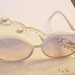 RESERVED for Ellice Blakeney-Retro Eyeglasses Italy Big White Frame Pale Pink Shades 1960-70's Wide Eyed Wonder Classy Accessory