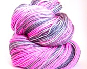 Hand Dyed Yarn - Superwash Merino, Classic Sock Yarn in Neon Flamingo - Preorder.