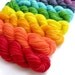 Hand Dyed Yarn - Superwash Merino, 10 Classic Sock Yarn Mini Skeins in Summer Rainbow - Last Set, In Stock.