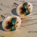 Childrens Earrings Jewelry Handpainted Authentic Vintage Butterfly Cabochon Girls Womens