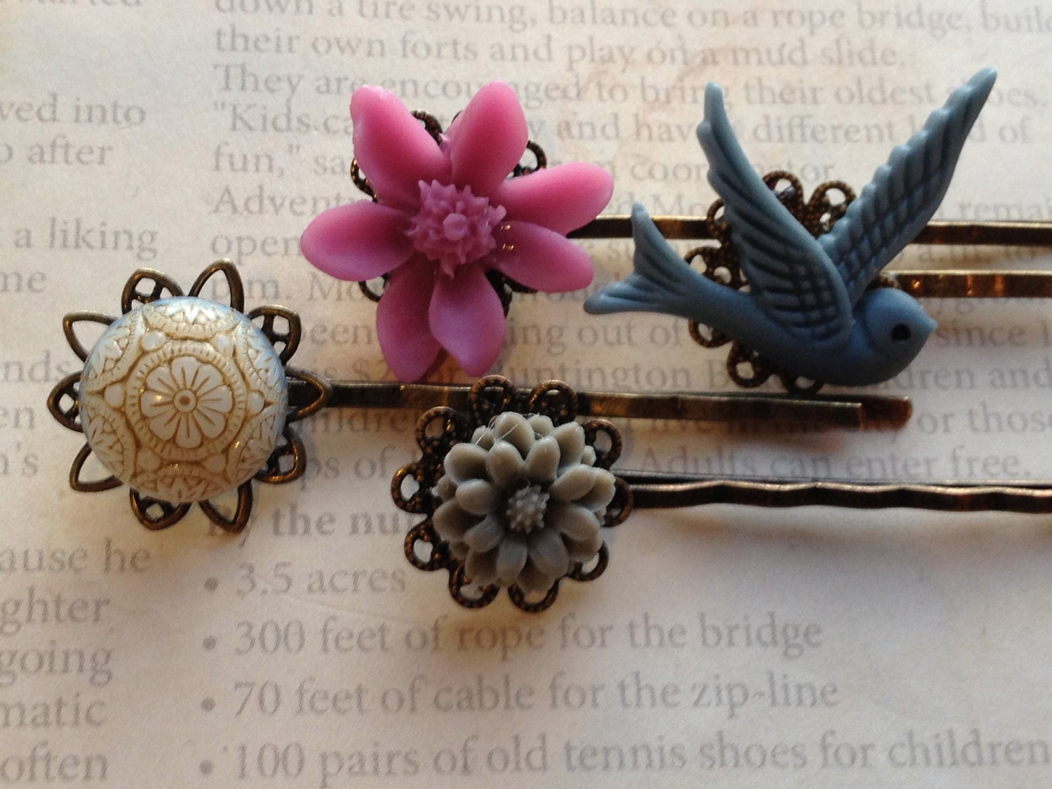 Accessories Hair Bobby Pins Flower Cabochon Hair Pins