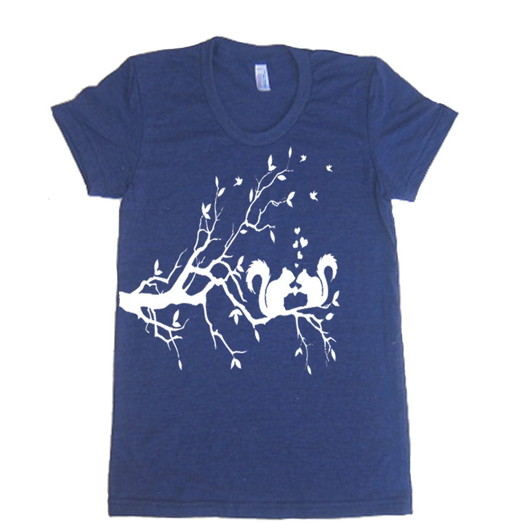 Womens LOVE SQUIRRELS T Shirt tee - Tri-Blend American Apparel Tshirt - S M L XL (20 Color Options)